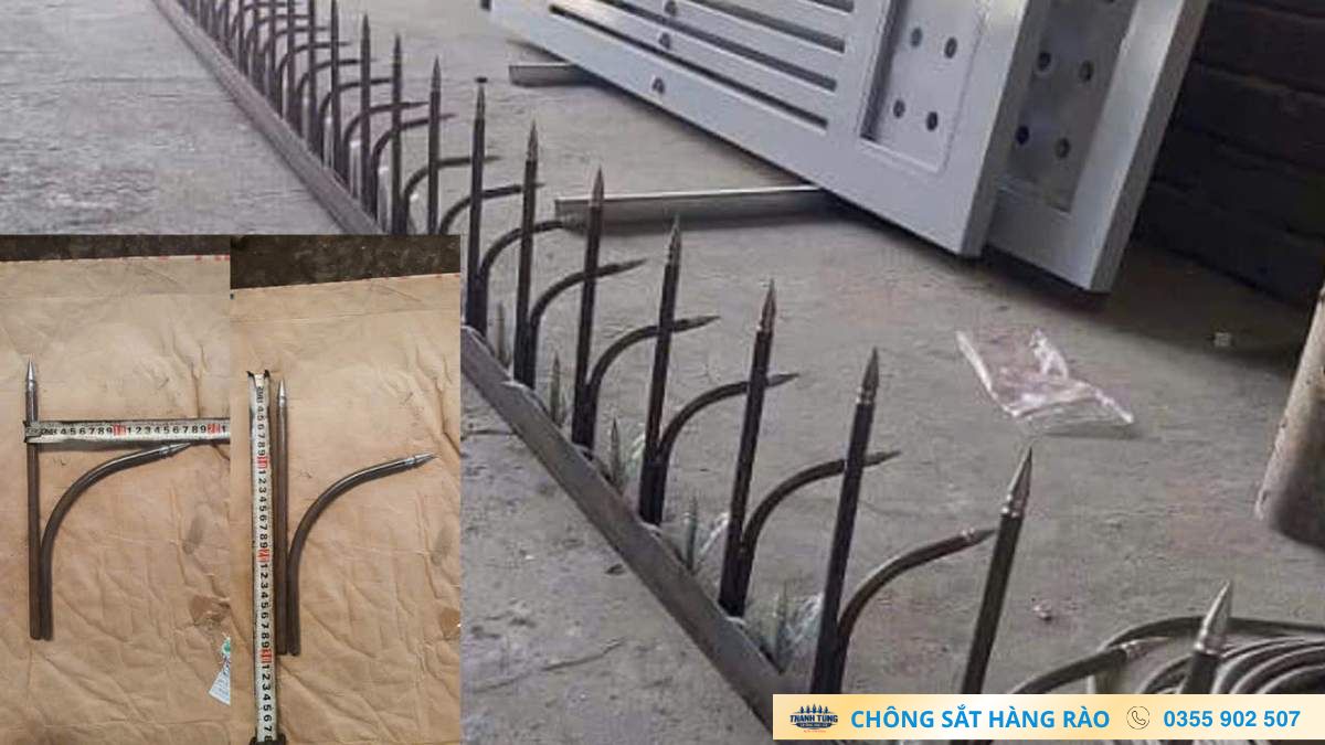Chông hàng rào sắt đặc đã lắp thành thanh