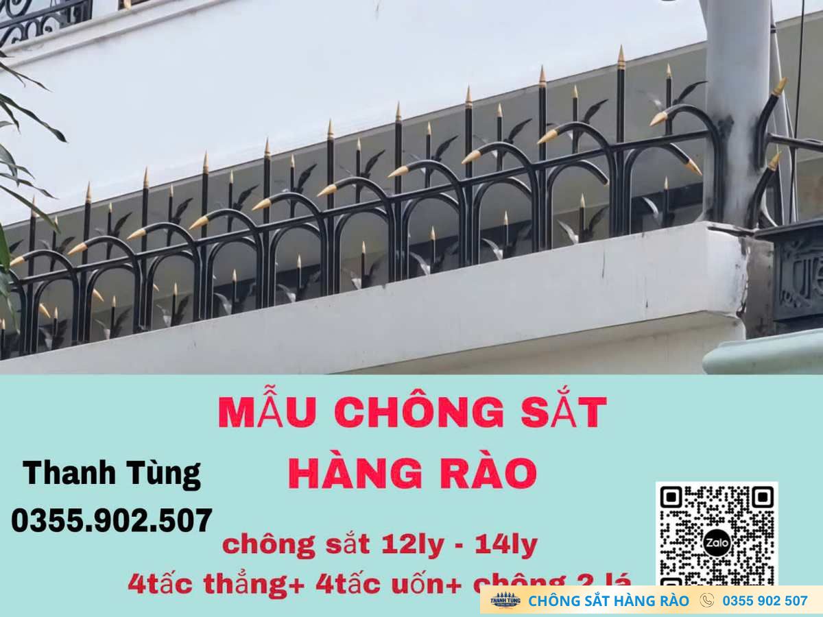 Hàng rào thực tế lắp chông thẳng và chông uốn màu đen vàng